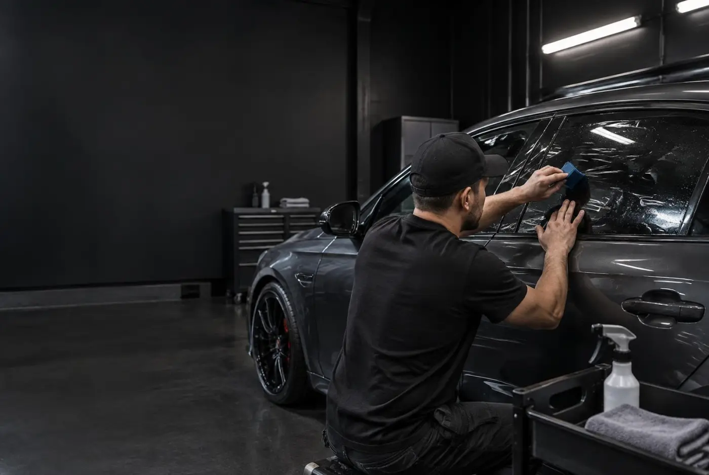 Big Dawg Graphics installer applying window film